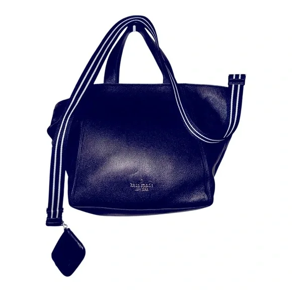 Kate Spade, Coin Purse, Black Tote with Stylish Striped Strap - Picture 2 of 5